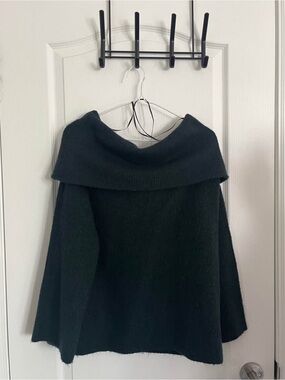 H&M Off-Shoulder Dark Green Women's Sweater
